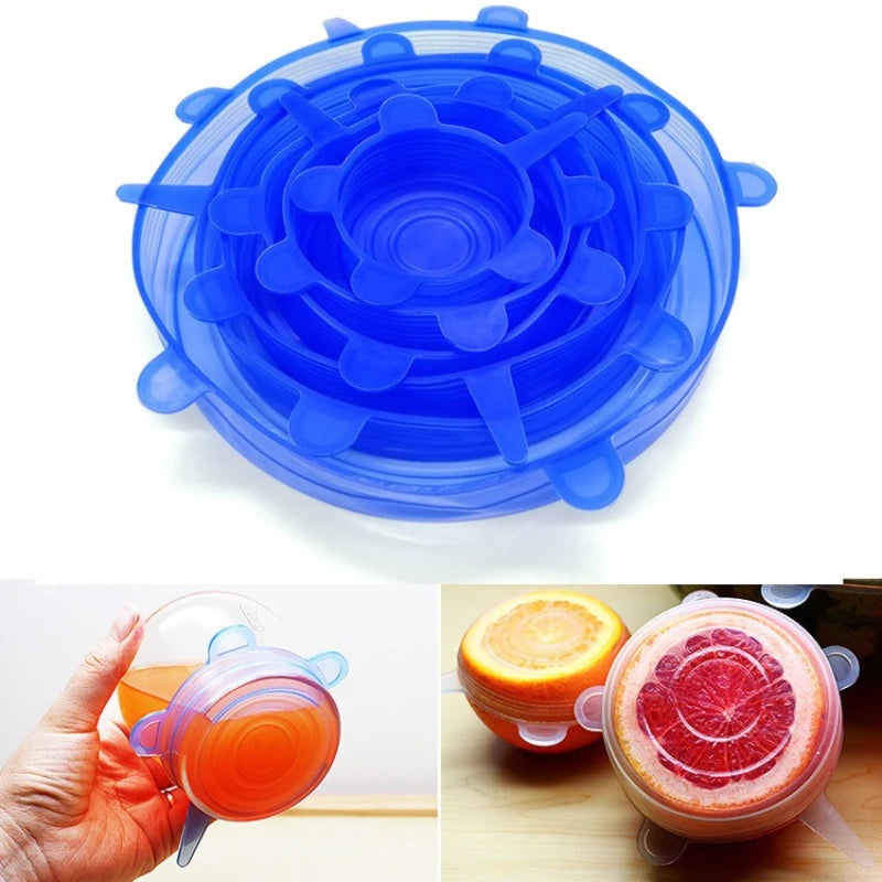 Reusable Silicone Stretch Lids - 6-Piece Set
