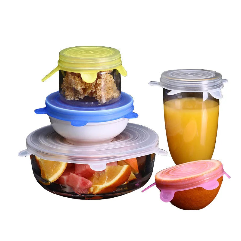 Reusable Silicone Stretch Lids - 6-Piece Set