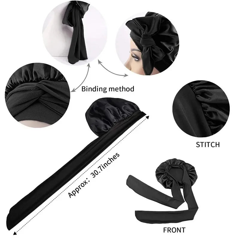 Adjustable Satin Sleep Bonnet