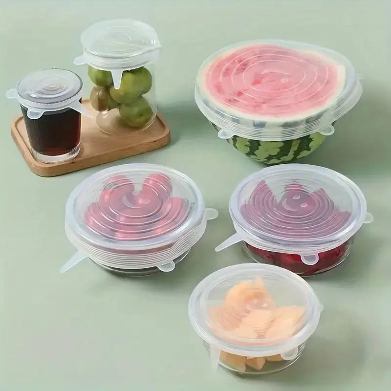 Reusable Silicone Stretch Lids - 6-Piece Set