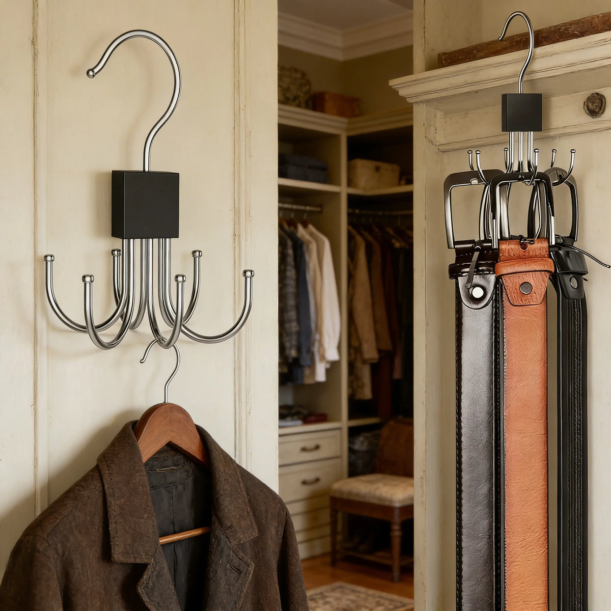 360-Degree Belt & Scarf Organizer